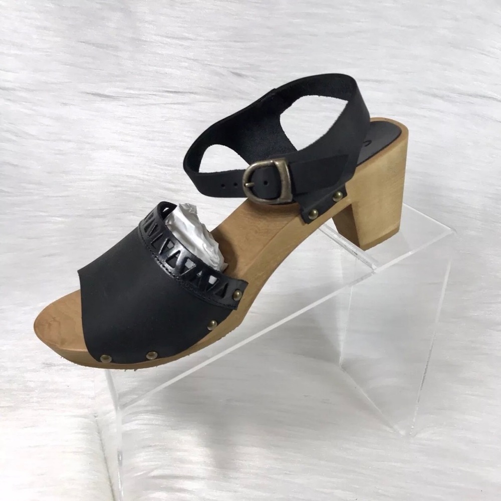 Sanita Heel‎ Sandals Black Leather Size 40